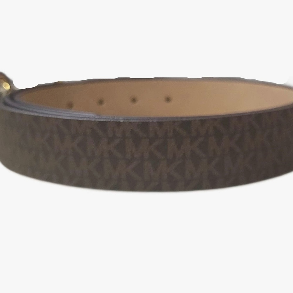 Michael Kors 556277C Brown Logo Design With Gold Hardware Women's Belt. - Picture 2 of 3